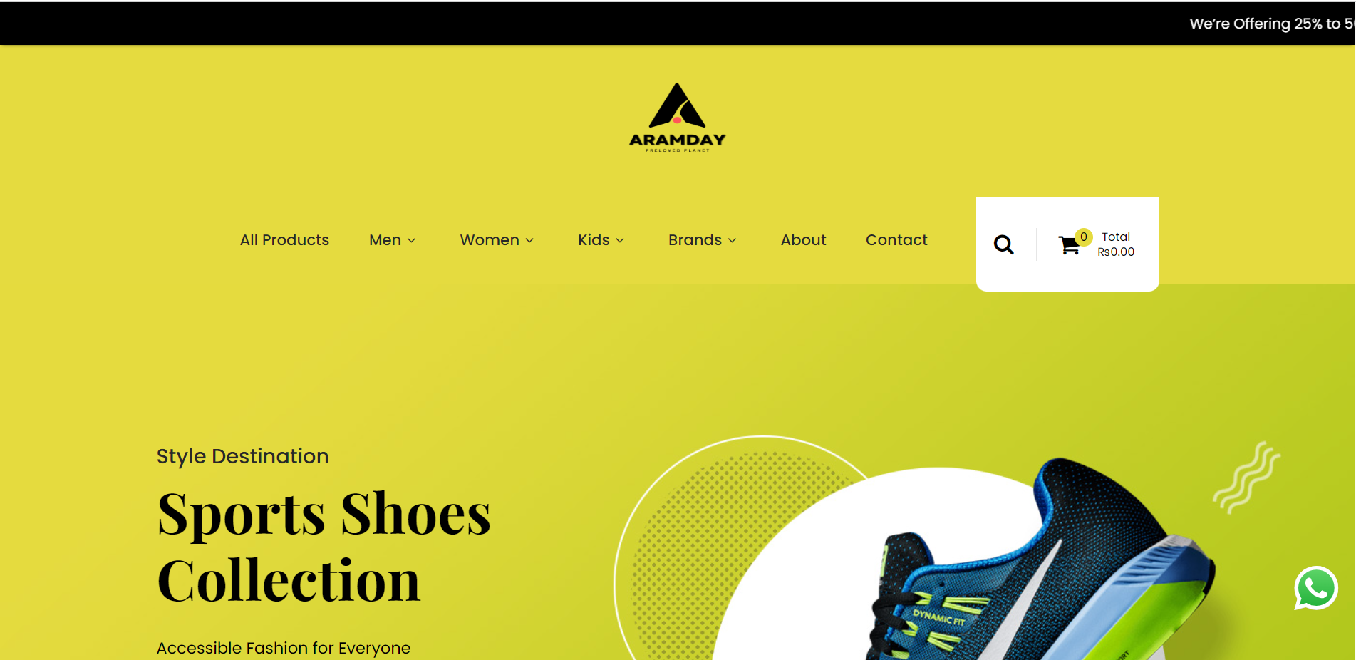 Aramday Shoes E-commerce Website
